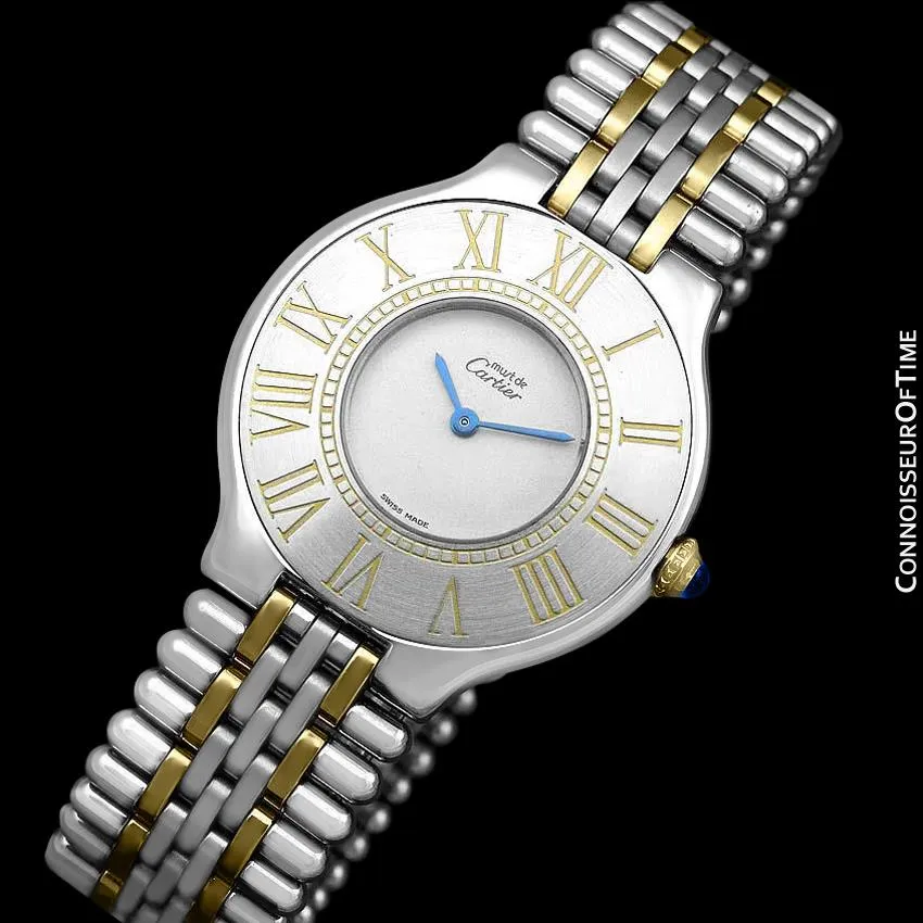 Cartier Must De 21C Mens Midsize Unisex Watch - Stainless Steel & 18K Gold