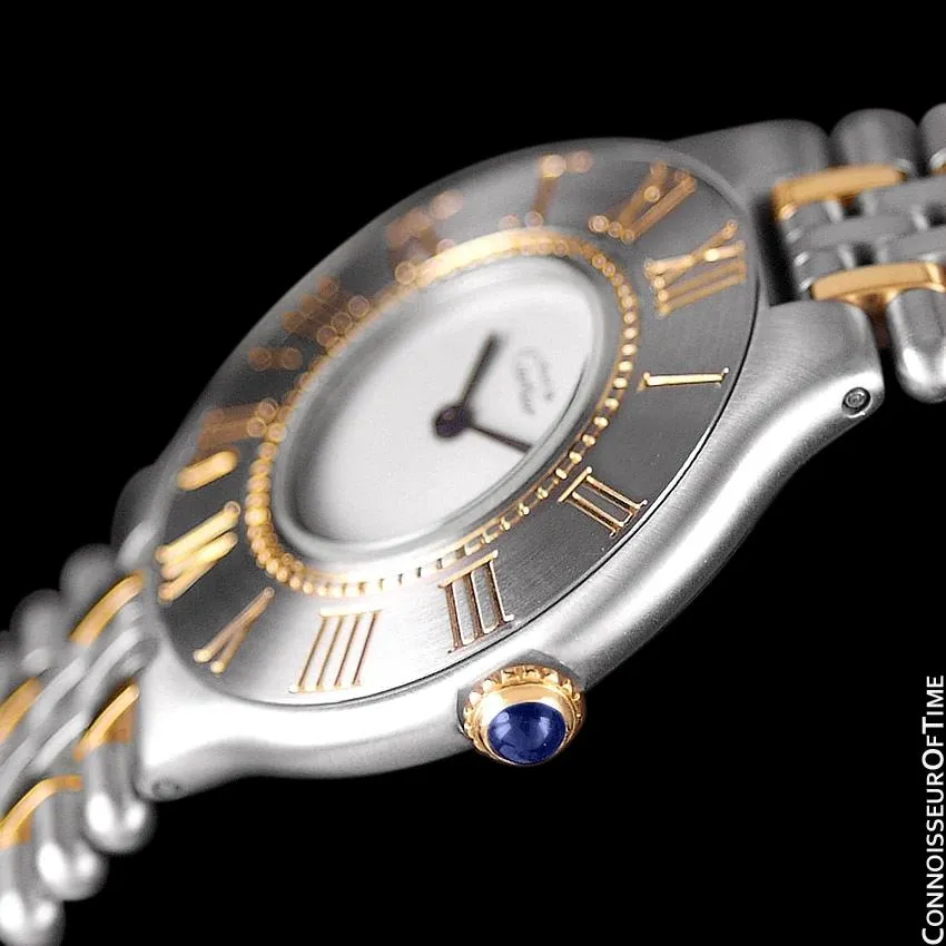 Cartier Must De 21C Mens Midsize Unisex Watch - Stainless Steel & 18K Gold