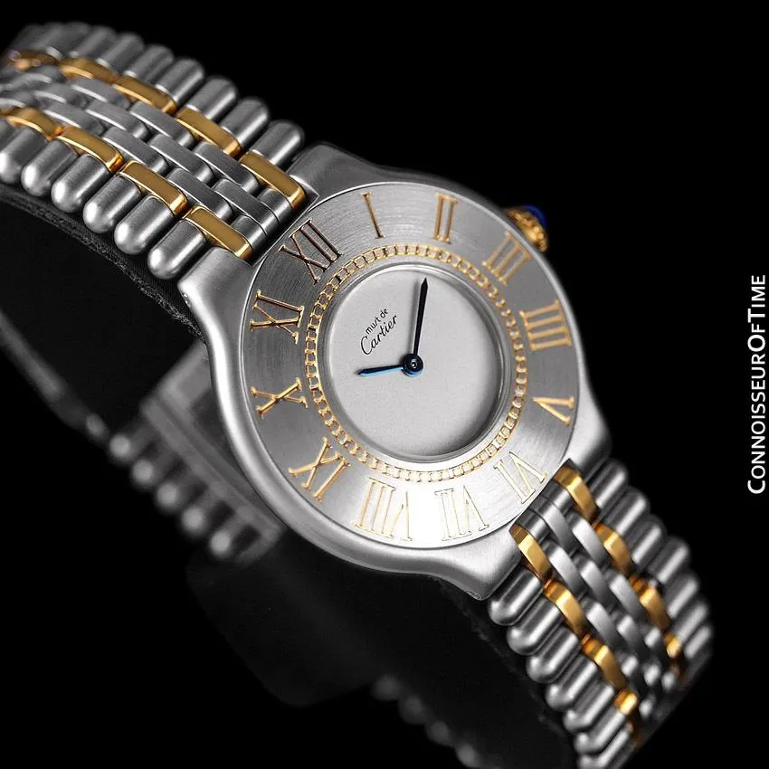 Cartier Must De 21C Mens Midsize Unisex Watch - Stainless Steel & 18K Gold