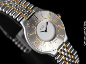 Cartier Must De 21C Mens Midsize Unisex Watch - Stainless Steel & 18K Gold