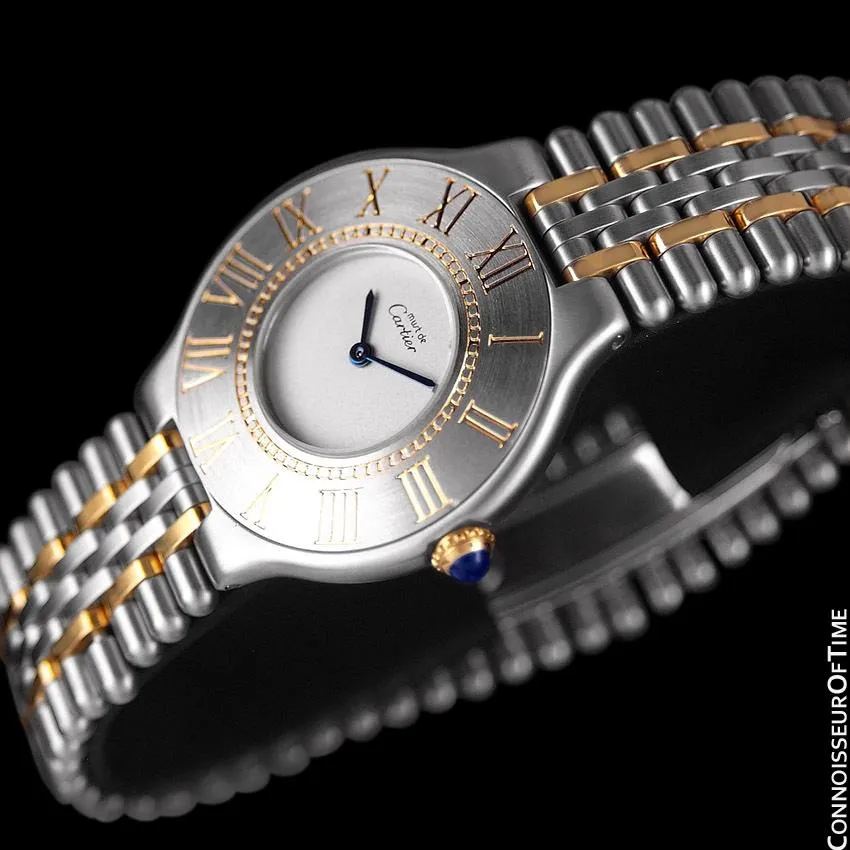 Cartier Must De 21C Mens Midsize Unisex Watch - Stainless Steel & 18K Gold