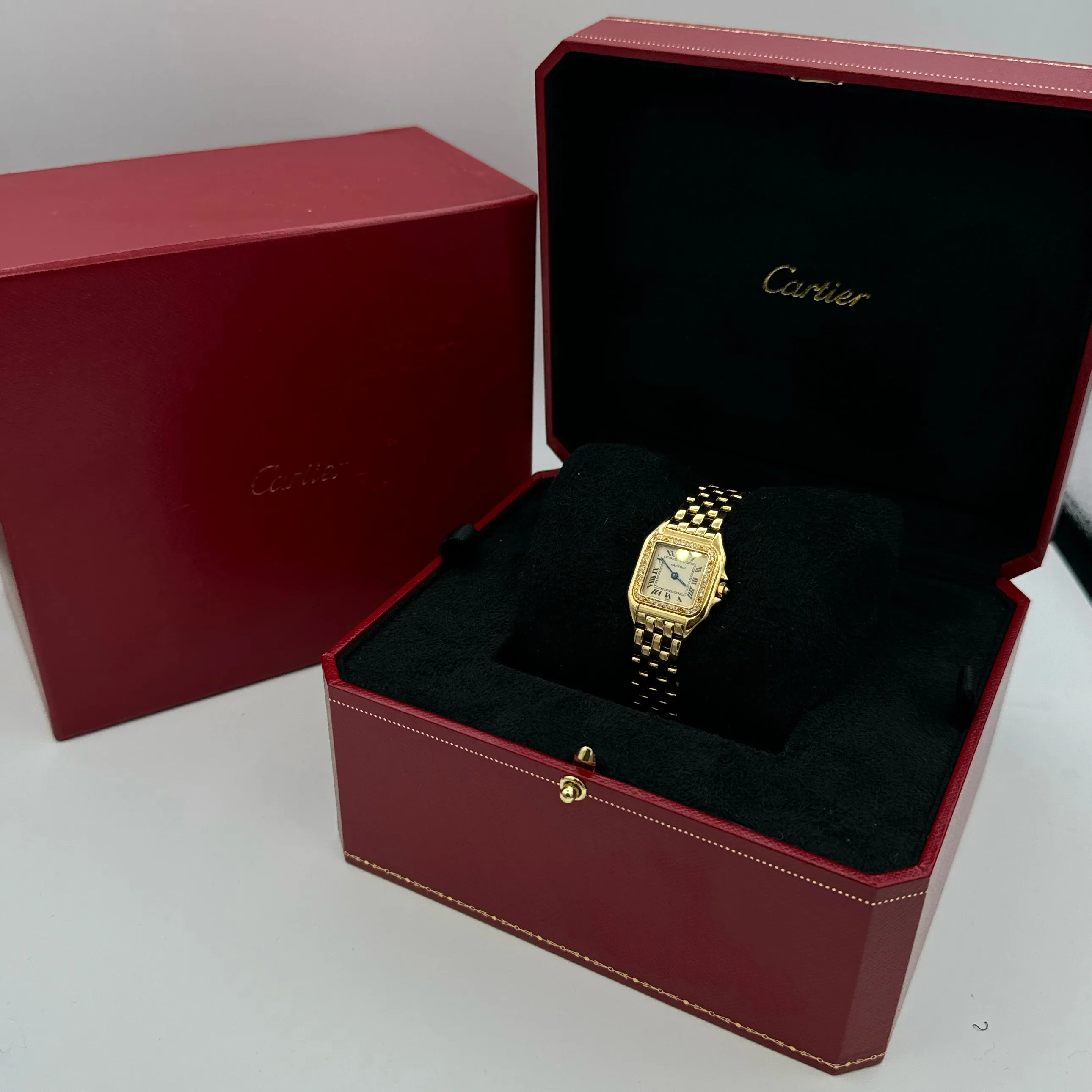 Cartier Panthere Diamond Watch - 18k Yellow Gold - Small Women's Model - 0.45
