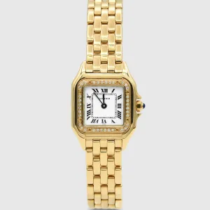 Cartier Panthere Diamond Watch - 18k Yellow Gold - Small Women's Model - 0.45