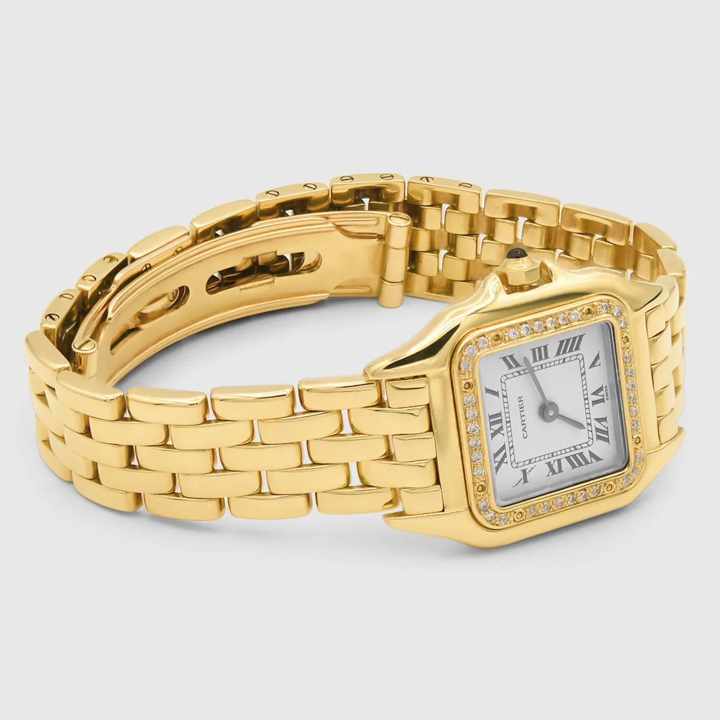 Cartier Panthere Diamond Watch - 18k Yellow Gold - Small Women's Model - 0.45