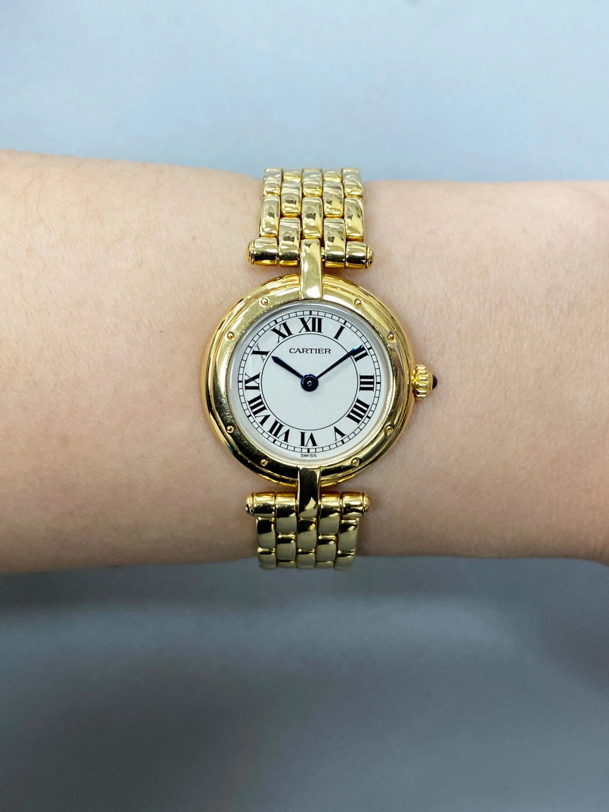 Cartier Panthere Vendome 18K Yellow Gold Ladies Watch With Box