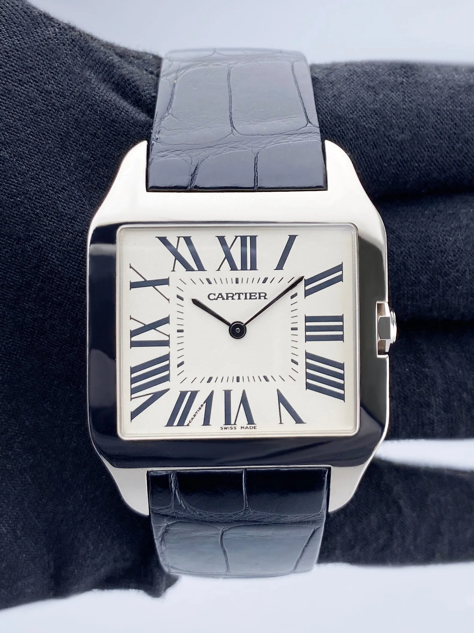 Cartier Santos Dumont W2007051 18K White Gold Mens Watch