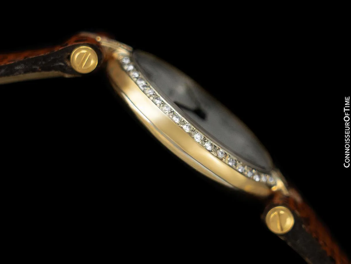 Cartier Vendome Ladies Solid 18K Gold & Diamond Watch - Box & Papers