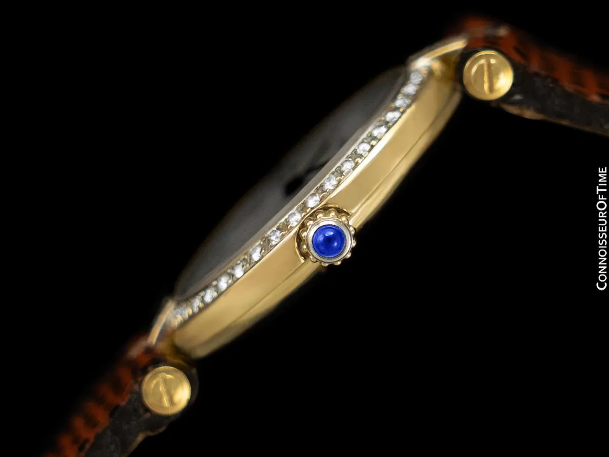 Cartier Vendome Ladies Solid 18K Gold & Diamond Watch - Box & Papers