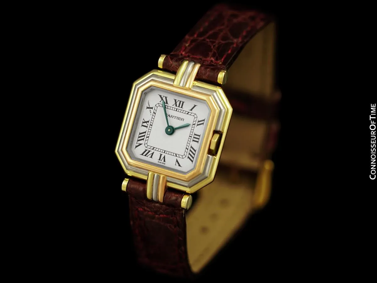 Cartier Vendome Trinity Ceinture Ladies Solid 18K Gold Watch - Yellow, White & Rose Gold