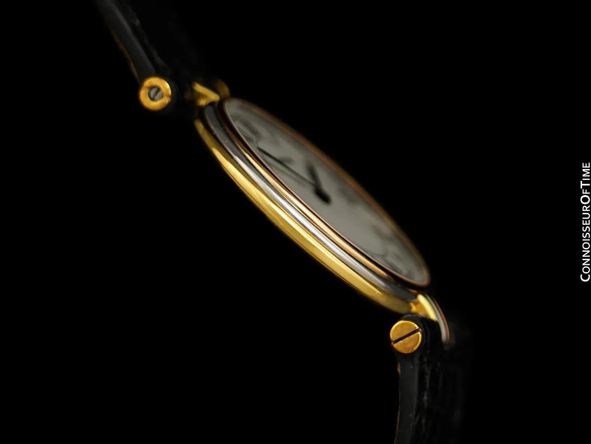 Cartier Vendome Trinity Mens Midsize Solid 18K Gold Watch - Yellow, White & Rose Gold