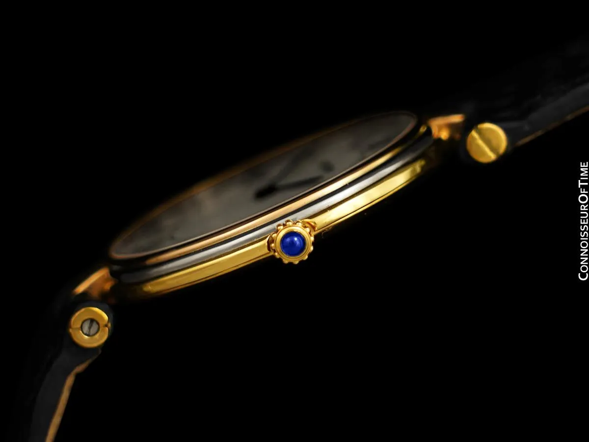 Cartier Vendome Trinity Mens Midsize Solid 18K Gold Watch - Yellow, White & Rose Gold