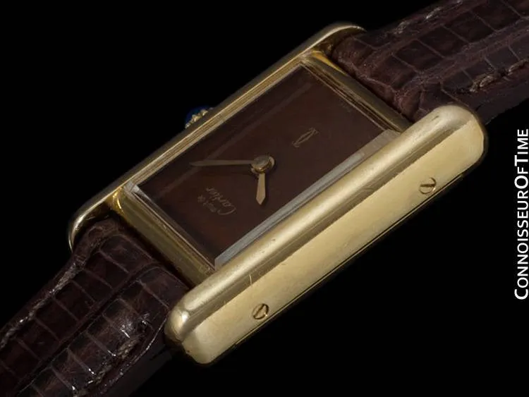 Cartier Vintage Ladies Tank Watch - Gold Vermeil, 18K Gold over Sterling Silver