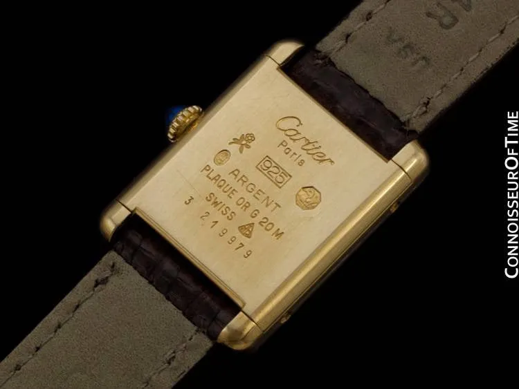 Cartier Vintage Ladies Tank Watch - Gold Vermeil, 18K Gold over Sterling Silver