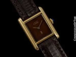 Cartier Vintage Ladies Tank Watch - Gold Vermeil, 18K Gold over Sterling Silver