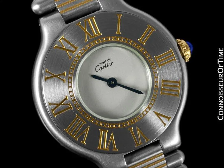 Cartier Must De 21C Mens Midsize Unisex Watch - Stainless Steel & 18K Gold