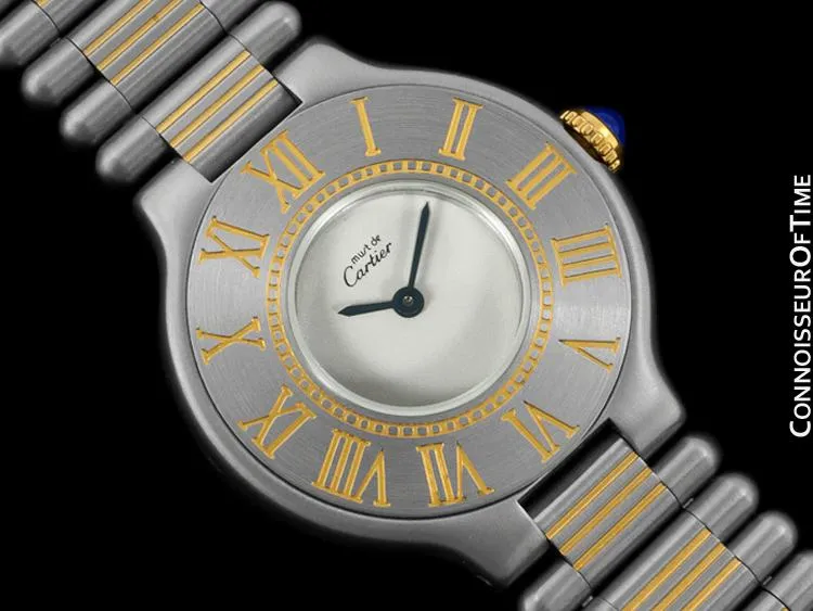 Cartier Must De 21C Mens Midsize Unisex Watch - Stainless Steel and 18K Gold