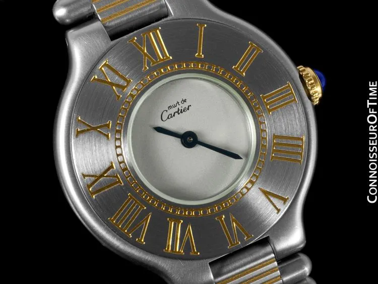 Cartier Must De 21C Mens Midsize Unisex Watch - Stainless Steel and 18K Gold