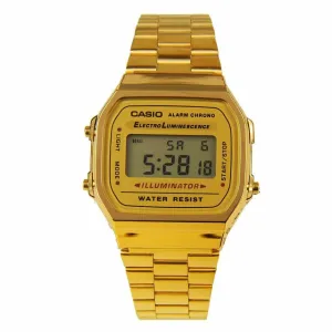 Casio Illuminator Gold Stainless Steel Gold Dial Quartz Watch for Gents - CASIO A-168WG-9WDF