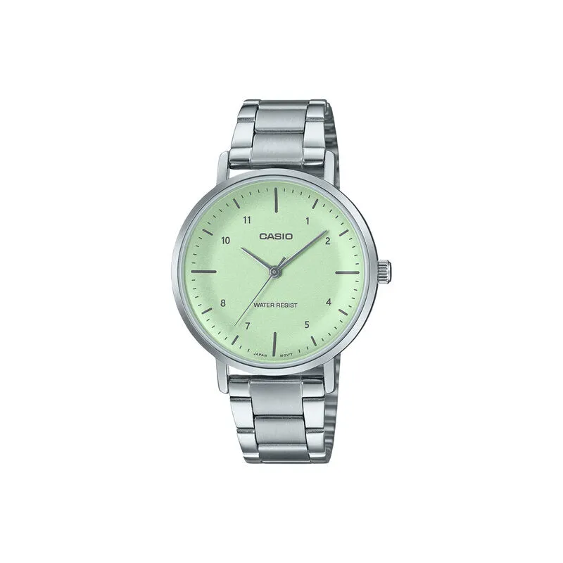 Casio LTP-VT03D-3B Women Analog Watch Silver Stainless Steel Strap