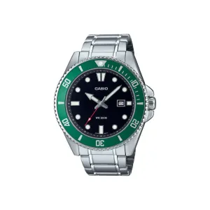 Casio MDV-107D-3AV Men Analog Watch Silver Stainless Steel Strap