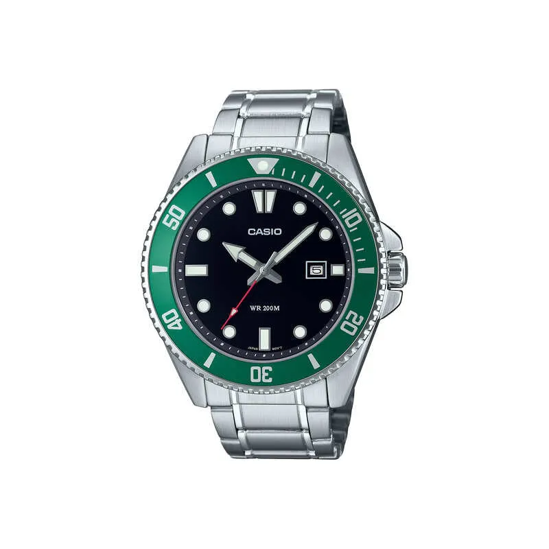 Casio MDV-107D-3AV Men Analog Watch Silver Stainless Steel Strap