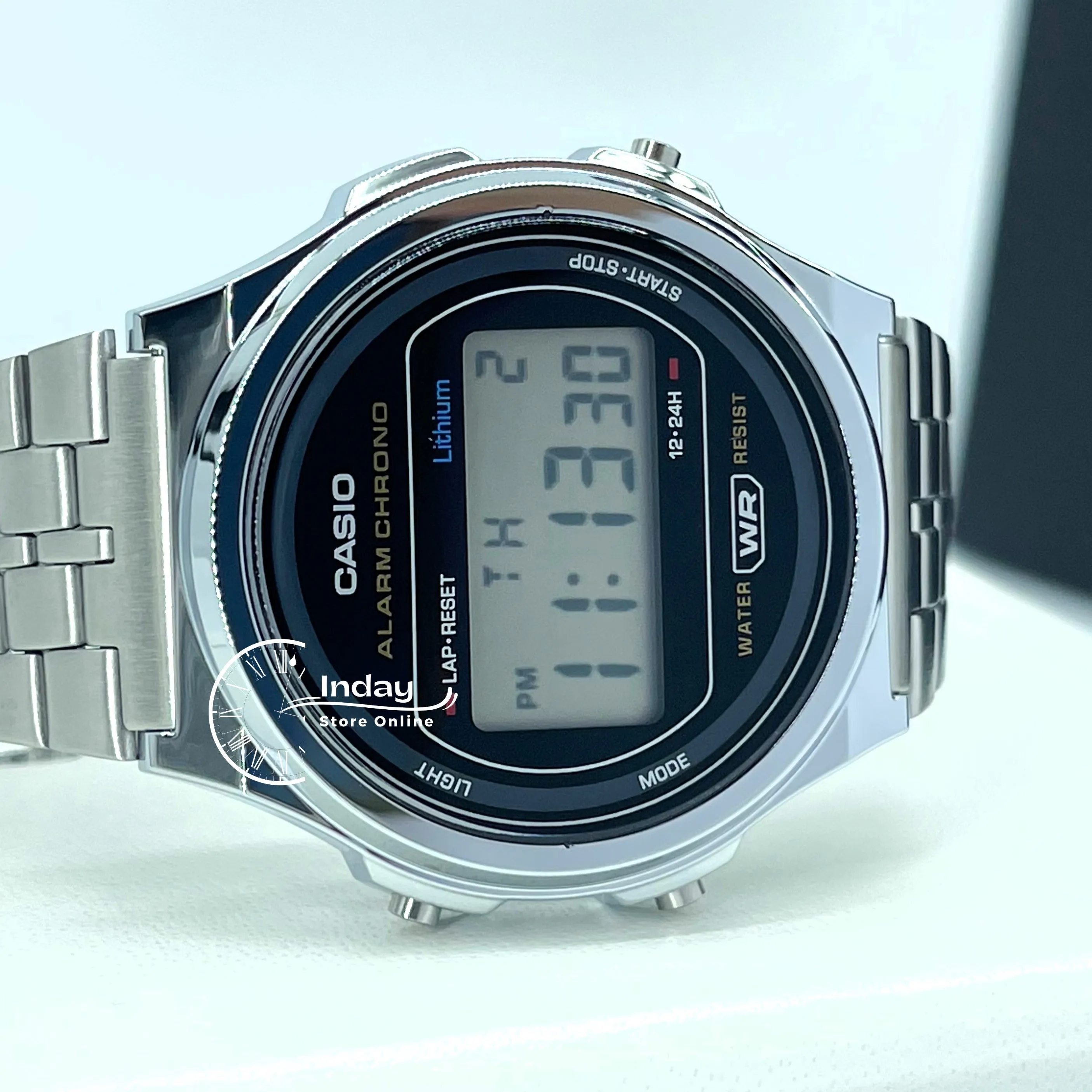 Casio Women's Watch A171WE-1A Resin Glass Stainless Steel Band Adjustable Clasp Battery Life 7-Years