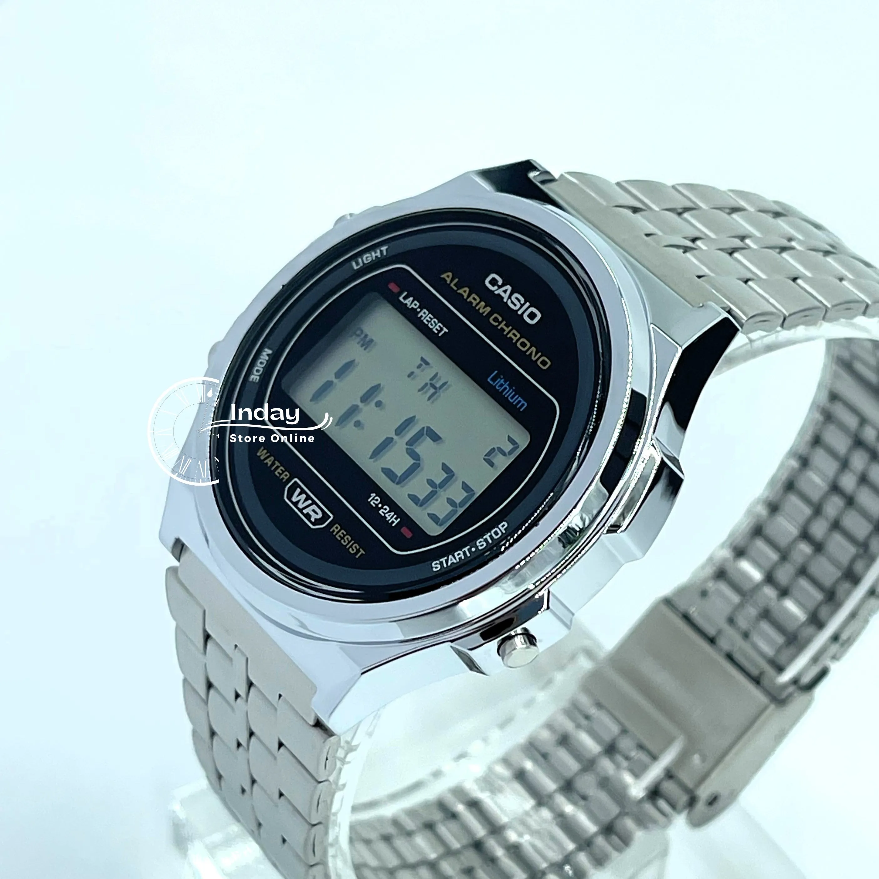 Casio Women's Watch A171WE-1A Resin Glass Stainless Steel Band Adjustable Clasp Battery Life 7-Years