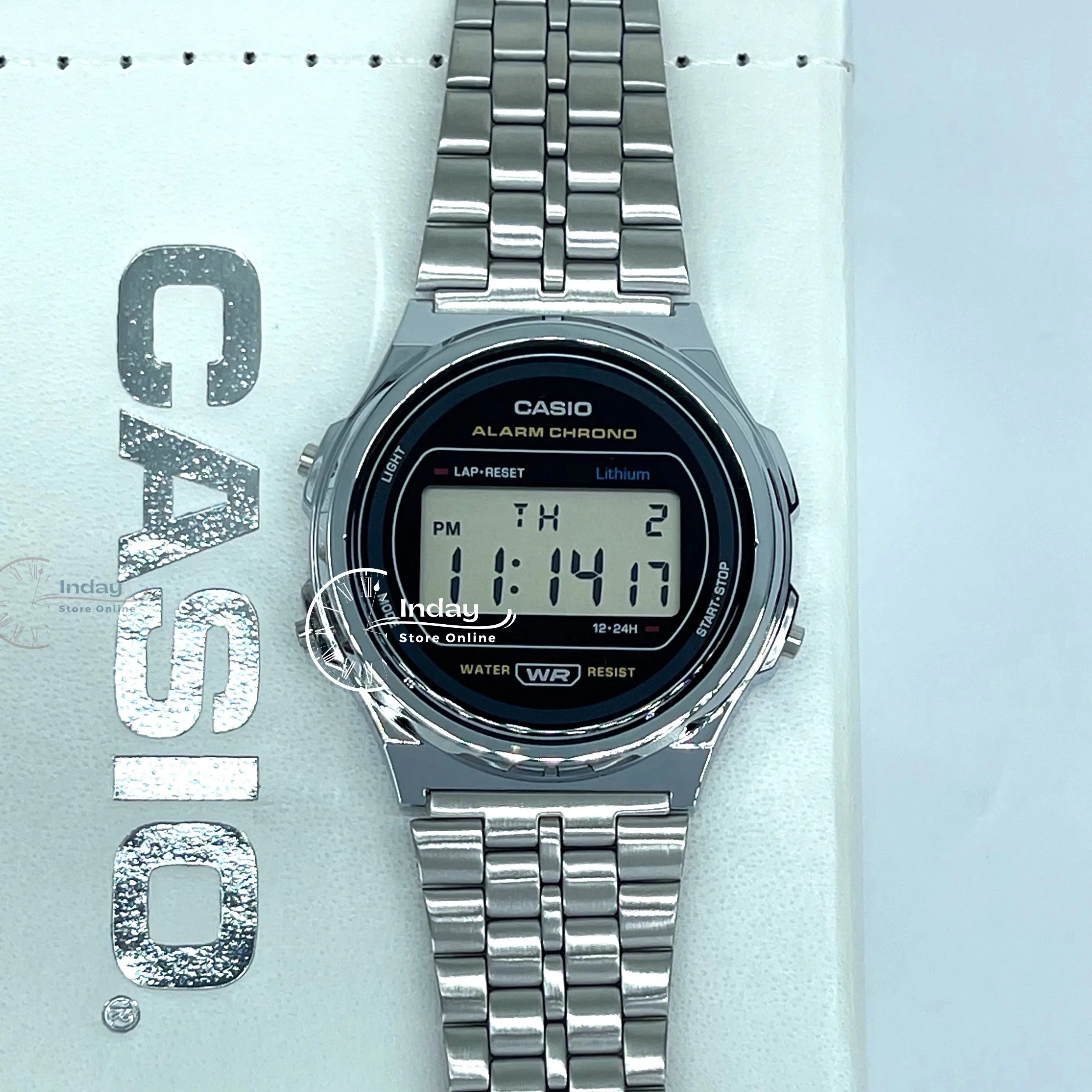 Casio Women's Watch A171WE-1A Resin Glass Stainless Steel Band Adjustable Clasp Battery Life 7-Years
