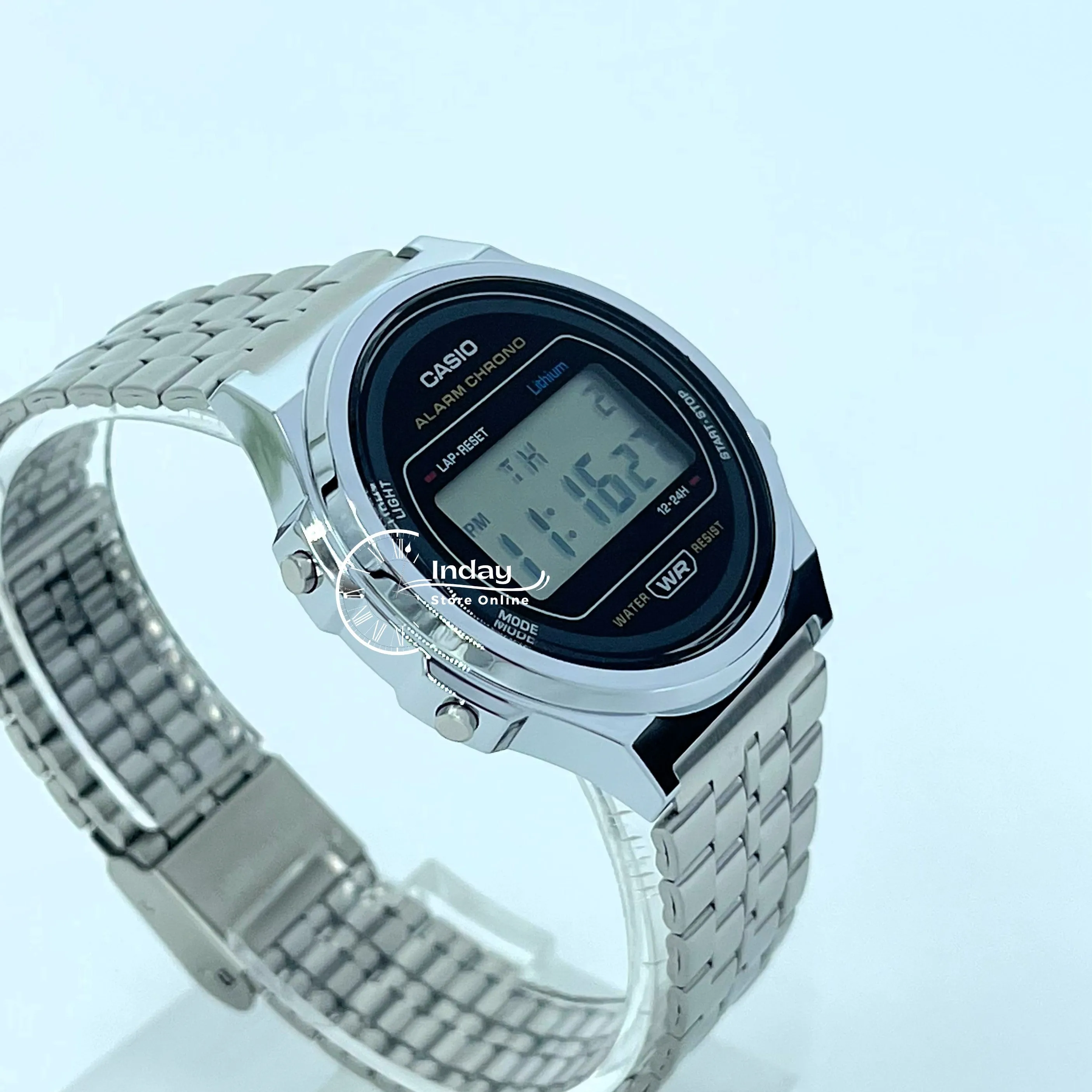 Casio Women's Watch A171WE-1A Resin Glass Stainless Steel Band Adjustable Clasp Battery Life 7-Years