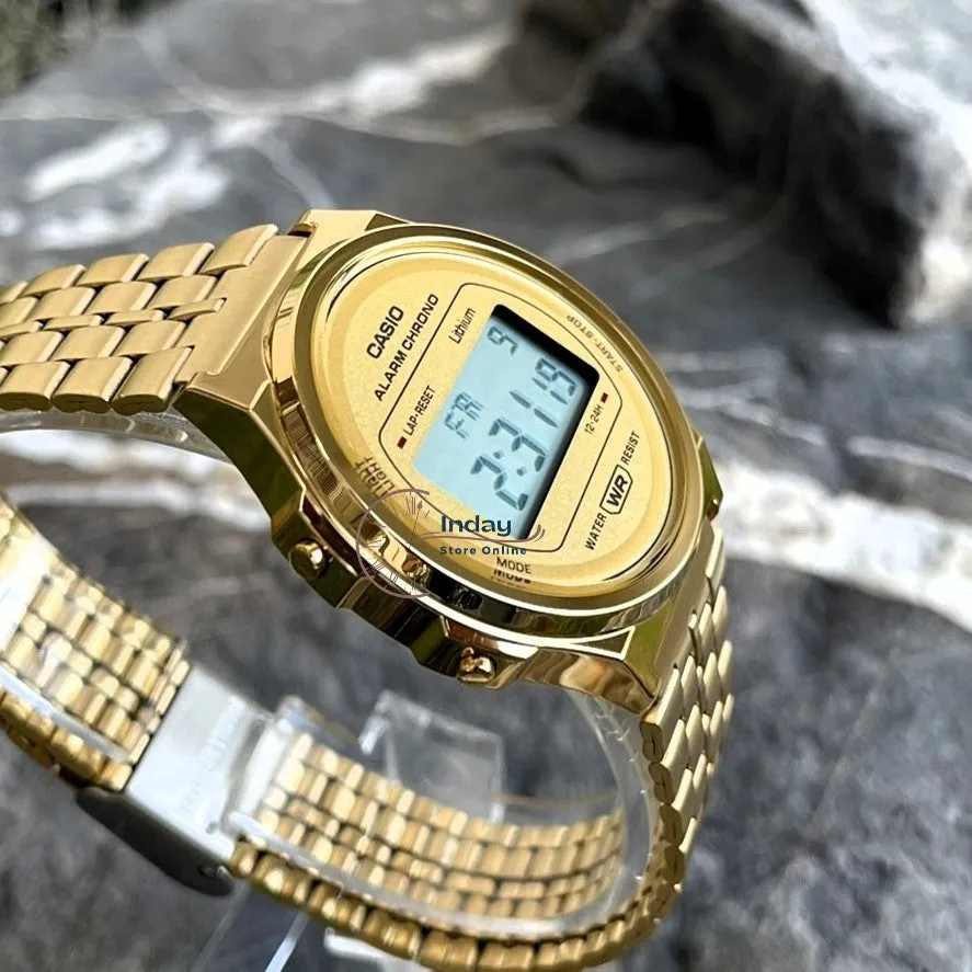 Casio Women's Watch A171WEG-9A Resin Glass Stainless Steel Band Adjustable Clasp Battery Life 7-Years