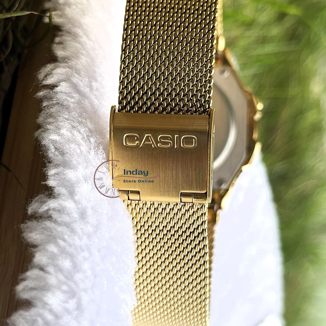 Casio Women's Watch A171WEMG-9A Stainless Steel Mesh Band Adjustable Clasp Battery Life: 7 years