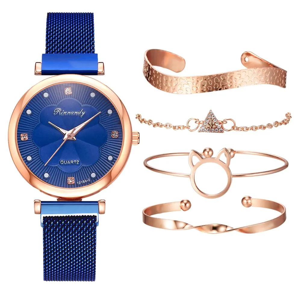 Casual Romantic Starry Sky Wrist Watch Bracelet Set