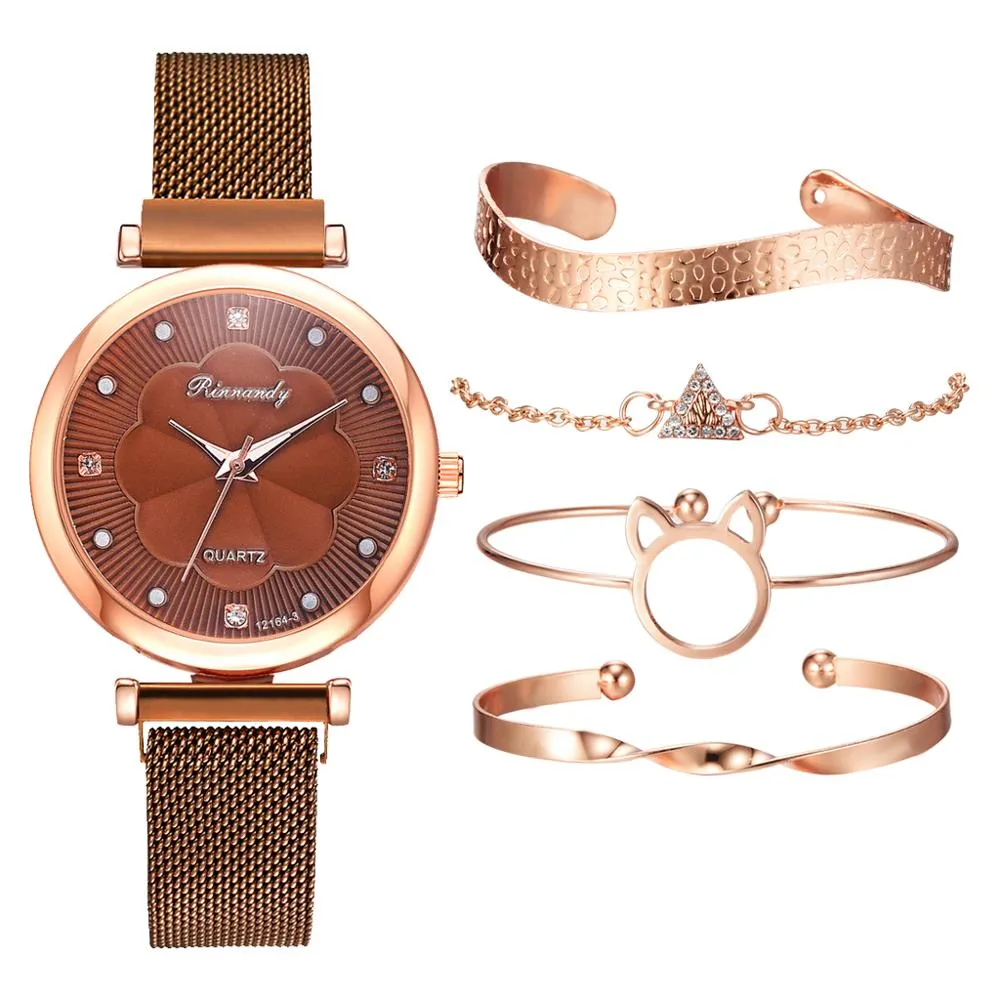 Casual Romantic Starry Sky Wrist Watch Bracelet Set