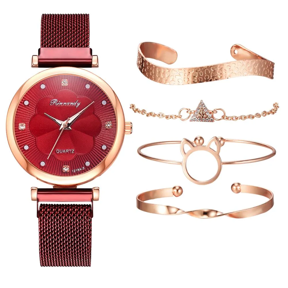 Casual Romantic Starry Sky Wrist Watch Bracelet Set