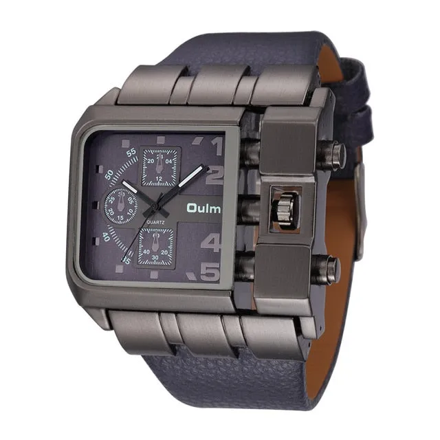 Casual Wristwatch Square Dial Wide Strap Men's Quartz Watch