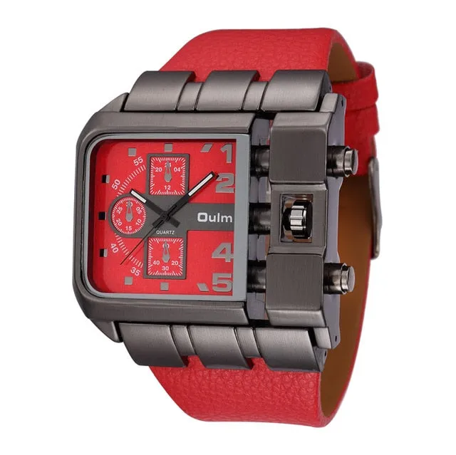 Casual Wristwatch Square Dial Wide Strap Men's Quartz Watch