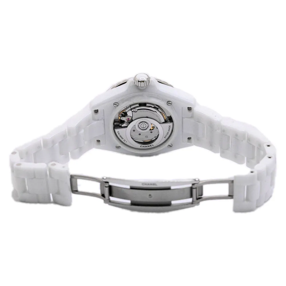 Chanel J12 White Ceramic 38mm White Dial Watch Ref# H6186