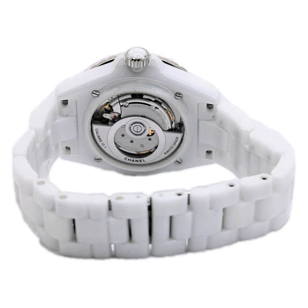 Chanel J12 White Ceramic 38mm White Dial Watch Ref# H6186