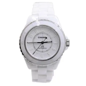 Chanel J12 White Ceramic 38mm White Dial Watch Ref# H6186