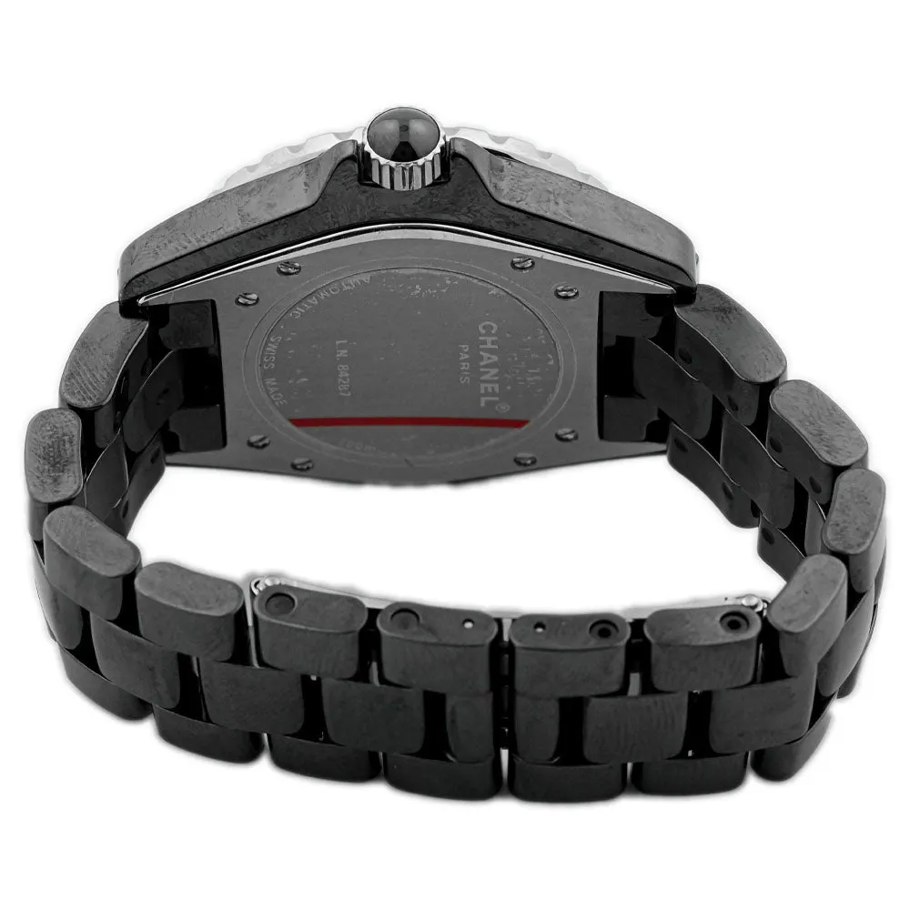 Chanel Ladies J12 Black Ceramic 38mm Black Diamond Dot Dial Watch Reference #: H5702