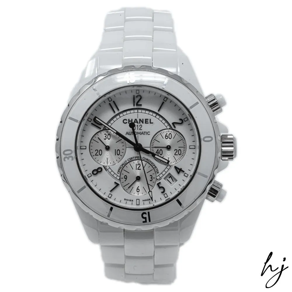 Chanel Ladies J12 White Ceramic 41mm White Arabic Dial Watch Reference #: H1007