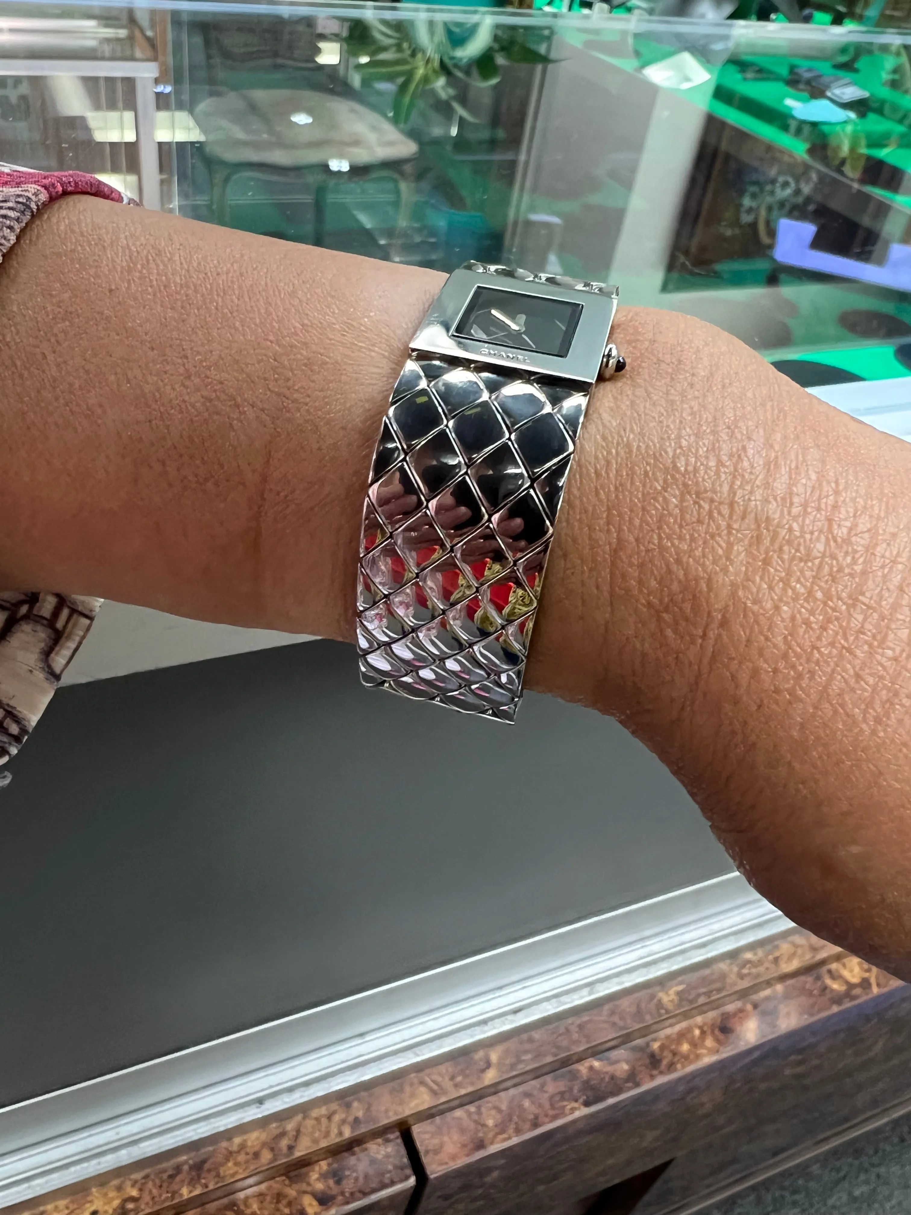 Chanel Matelasse Quilted Stainless Steel Wristwatch