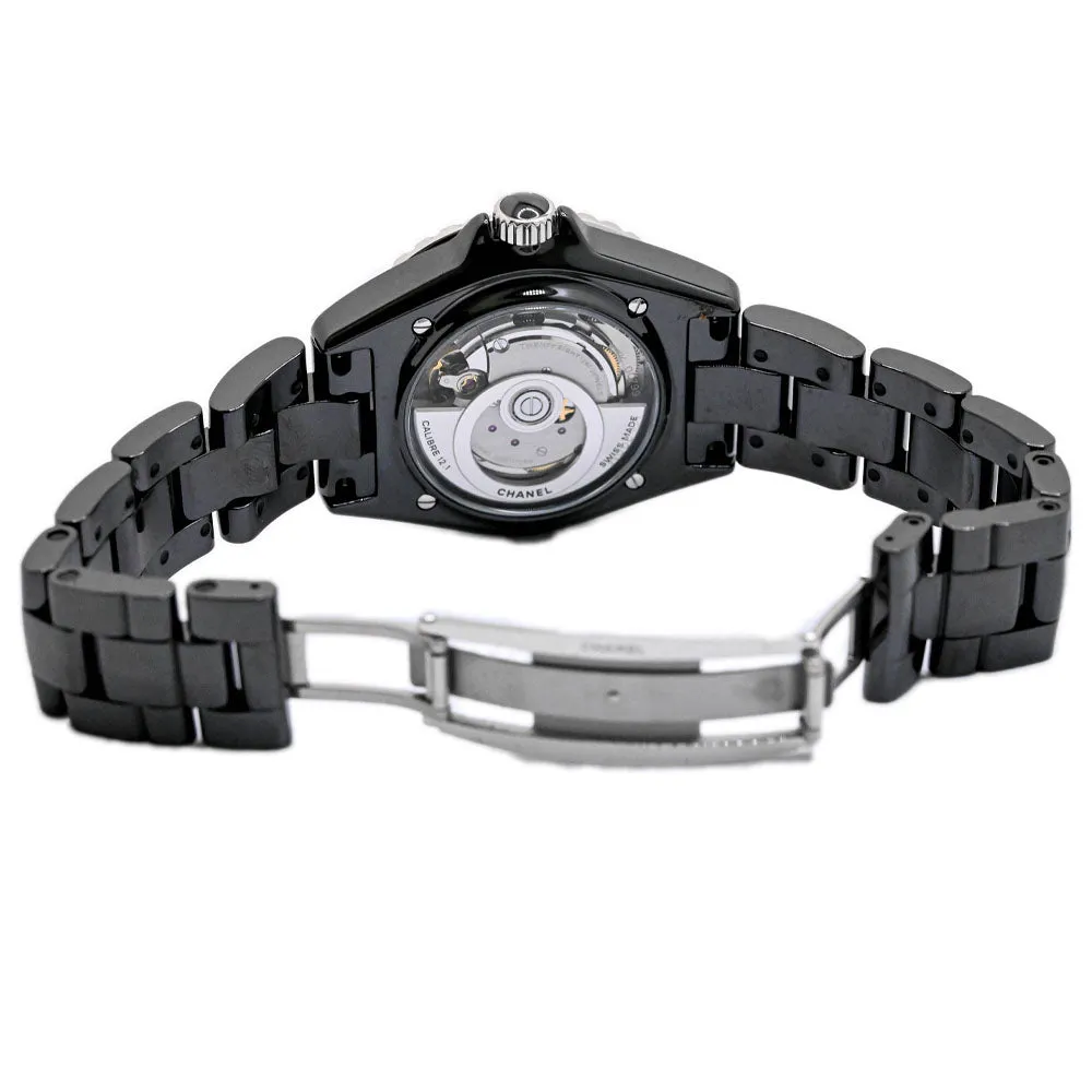Chanel Men's J12 Black Ceramic 38mm Black Dial Watch Ref: #H5697