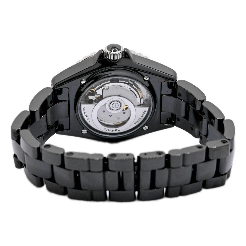 Chanel Men's J12 Black Ceramic 38mm Black Dial Watch Ref: #H5697