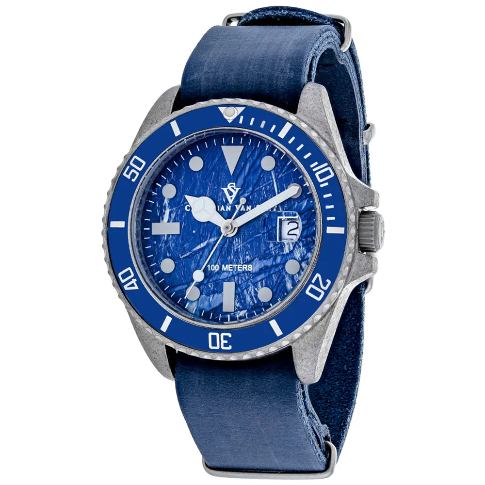 Christian Van Sant Men's Montego Vintage Blue Dial Watch - CV5203B