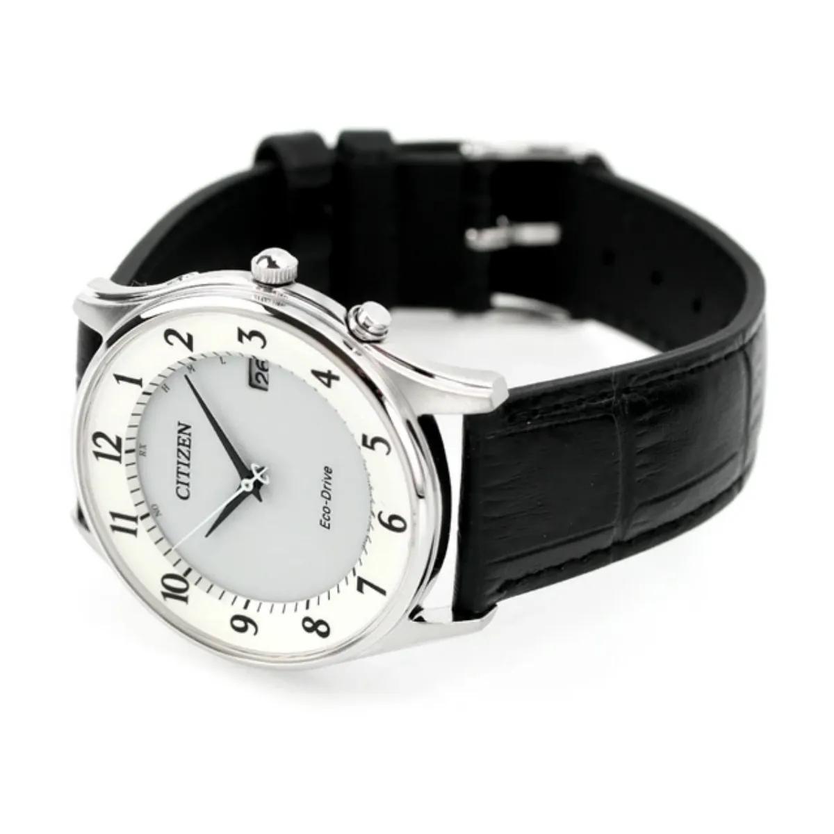 Citizen Collection AS1060-11A AS1060 AS1060-11 Eco-Drive White Dial Leather Watch