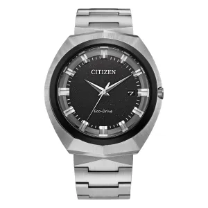 Citizen E365 Mens Eco Drive Stainless Steel Black Dial Watch