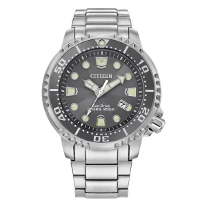 Citizen Promaster Dive Mens Eco Drive Stainless Steel Gray Dial Watch