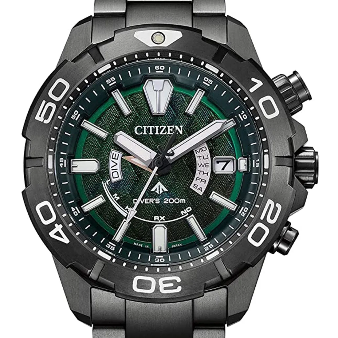 Citizen Promaster Marine Light in Black 2022 Green Edition AS7146-58W Titanium Watch with Extra Strap