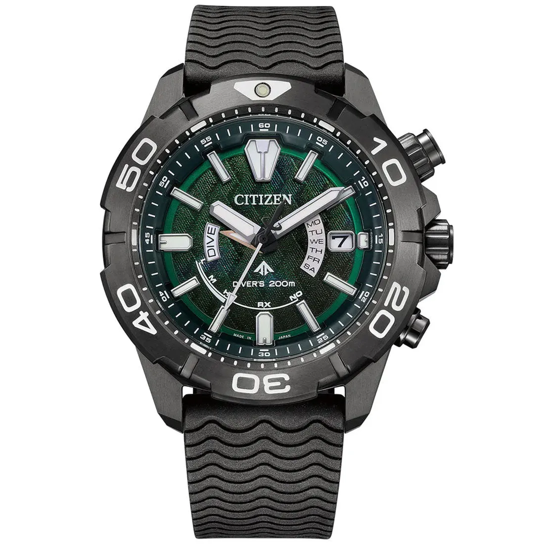 Citizen Promaster Marine Light in Black 2022 Green Edition AS7146-58W Titanium Watch with Extra Strap